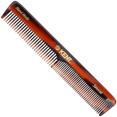 Kent 2T Fine Tooth Comb and Wide Tooth Combs For Men, Small Beard and Mustache Comb, Daily Hair Styling and Mens Grooming Come, Made in England(6&quot;)