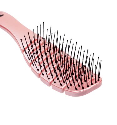 CALISTA Smooth Brush - Vented Design, Flexible Bristles for Wet Dry Hair Ergonomic, Detangles Without Pulling Pain-Free Grooming All Hair Types (Pink)