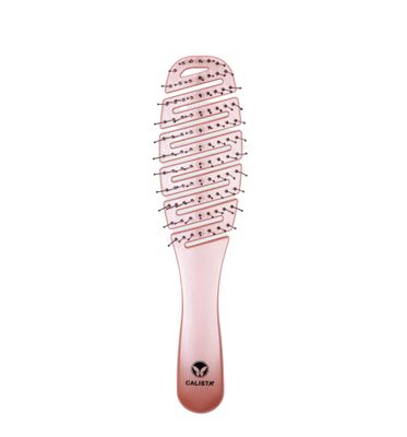 CALISTA Smooth Brush - Vented Design, Flexible Bristles for Wet Dry Hair Ergonomic, Detangles Without Pulling Pain-Free Grooming All Hair Types (Pink)