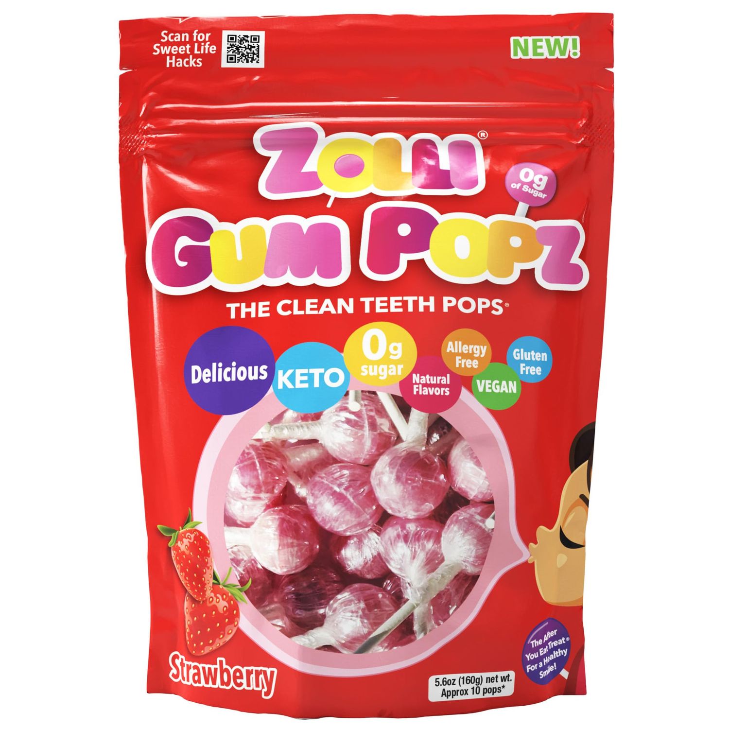 Zolli GUM Popz 5.6oz Resealable Pouch - Enjoy a Burst of Flavor with Gum in a Convenient Resealable Pouch