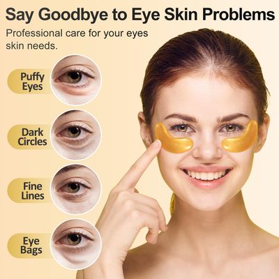 Tibobo Under Eye Patches (24 Pairs) - 24K Gold Eye Masks Enriched with Abundant Collagen Diminish Dark Circles and Puffiness Anti-Aging, Smooth Fine Line, Nourish Skin