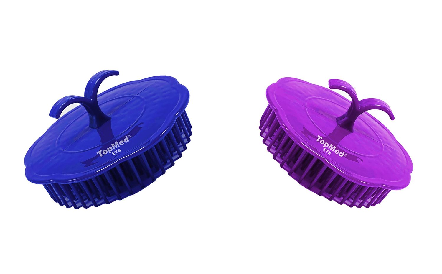 TOPMED ETS Hair Scalp Exfoliator Brush, Dandruff Cleaning Brush, Shower Scalp Shampoo Brush for Home, Office, Travel and Pets Pack of 2 (Purple Blue)