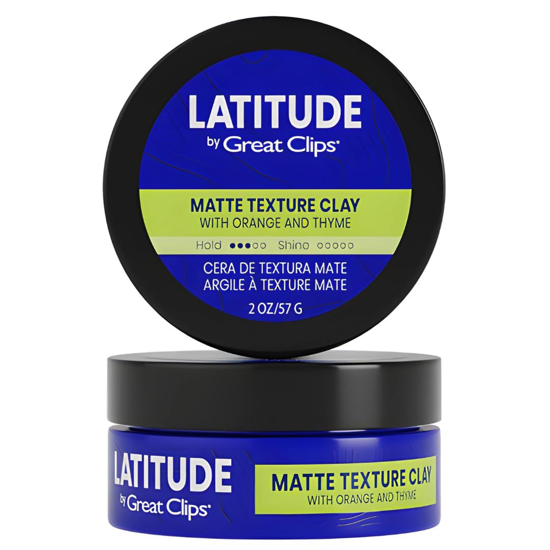 GREAT CLIPS LATITUDE Matte Texture Clay Hair Gel for Men Medium Hold No Shine 2oz