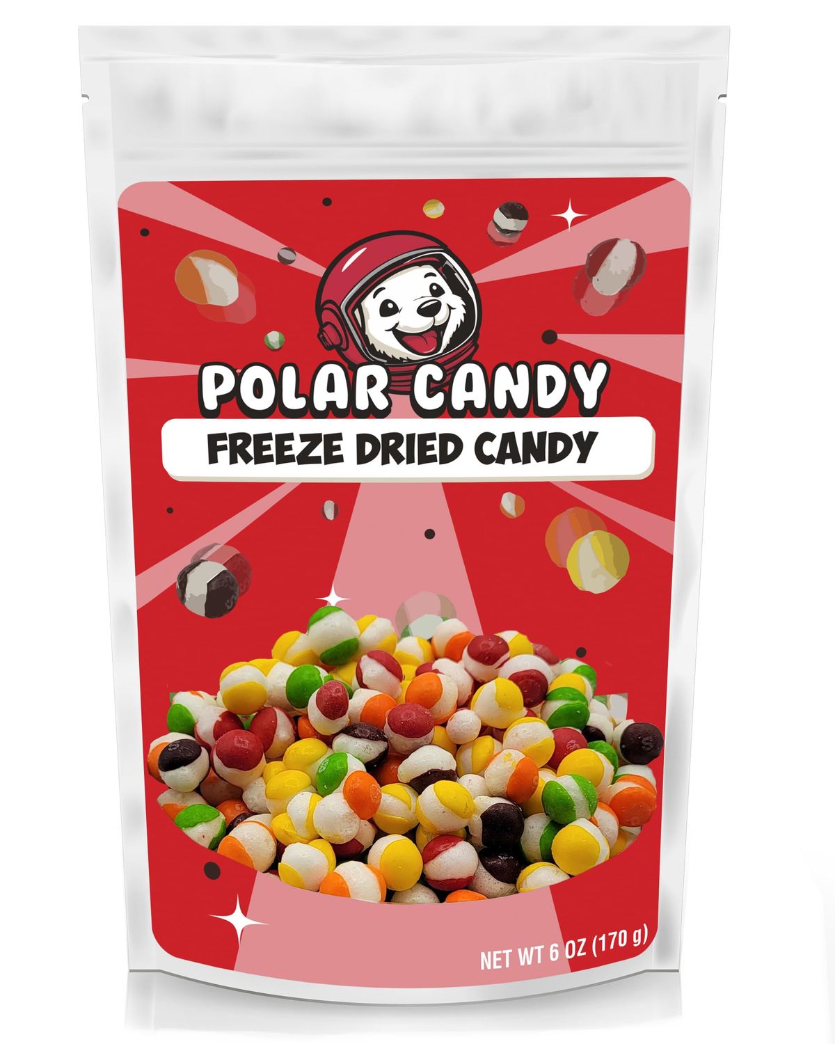 Polar Candy Freeze Dried Candy -TikTok Trendy Candy - Premium Freeze Dried Crunchy Strawberry, Lemon, Green Apple, Orange, Grape (6 Ounce, Original)