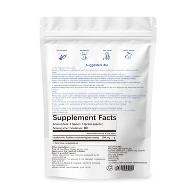ESUNM Hyaluronic Acid Powder for Skin Care,Low Molecular Weight, Cosmetics Grade Skin Hydration and Moisture Support Supplements,Water Soluble Moisturizing Ingredient for DIY Facial Serum 3.52 oz