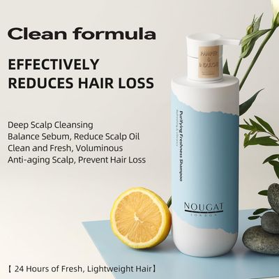 Nougat Purifying Freshness Shampoo, Regrowth Anti Hair Loss, Hydrating Strengthening Hair, SLS Paraben Free, Refresh Delicate Perfume,Amino Acid Formula, Silicone-Free, Balances Oil and Water