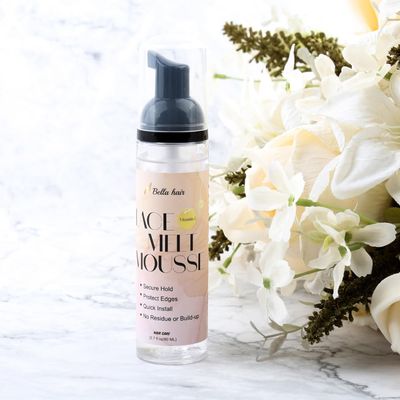 Bella Hair Lace Melting Mousse 2.7 fl oz 80ml - Long Lasting Hold with Vitamin E Formula Protecting Edges Flawless Natural Look Lace Melt Mousse for Wigs Install