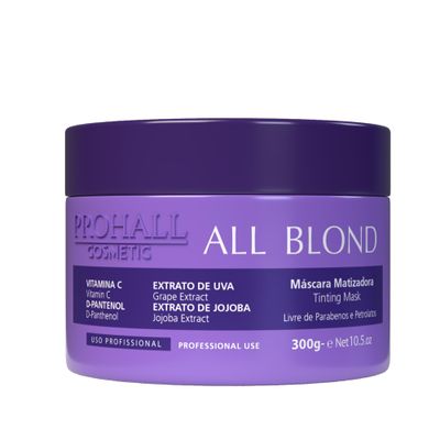 Prohall Cosmetic Brazilian Purple Hair Mask Hair Toner for Bleached,Chemical Treated, Orange Brassy Hair-Reduce Yellowness, Restore Strength, Elasticity Hydration (10.5floz)