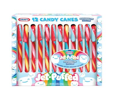 Jet-Puffed Marshmallow Flavored Candy Canes, 12 Count Box, 5.29 Oz
