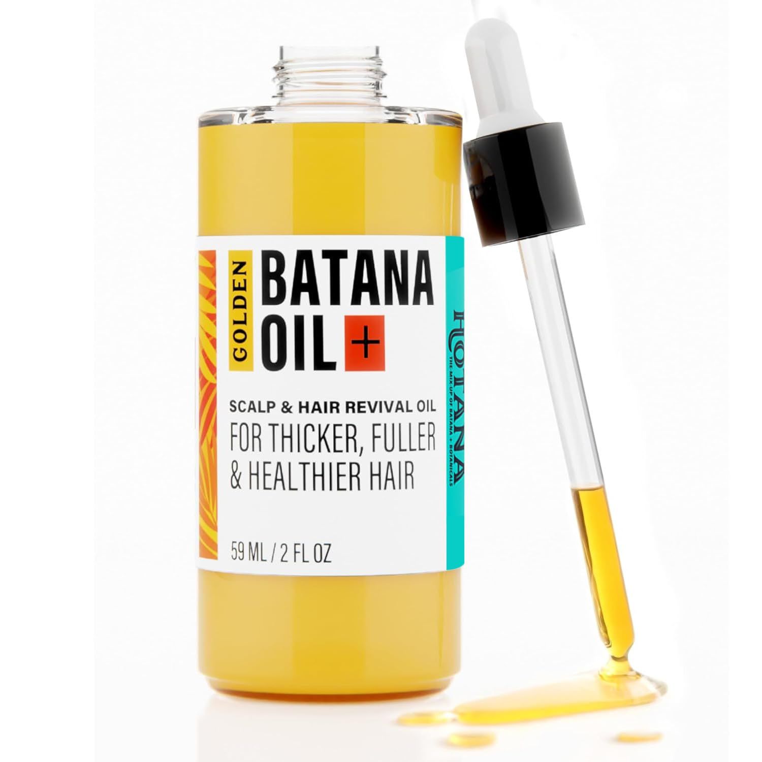 Dr. Sebi Golden Batana Oil from Honduras - Natural Hair Growth Oil for Fuller, Thicker Healthier Hair 2 oz