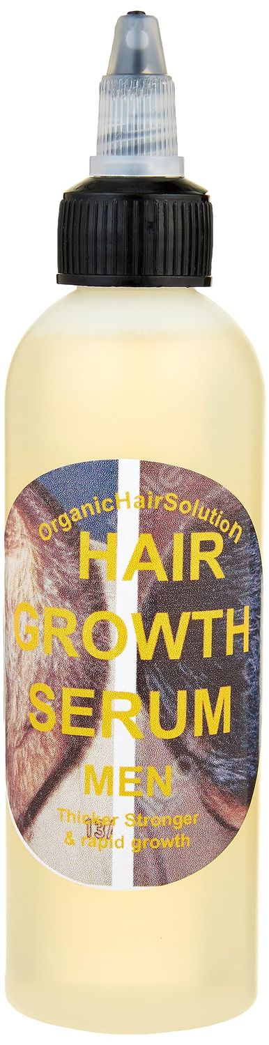 Organic Hair Solution-Men Hair Growth Serum -For Stronger, Thicker Longer Hair-Scalp Hair Strengthening Oil with Biotin Castor, Jojoba seed, Argan for Split Ends and Dry Scalp (4 oz)