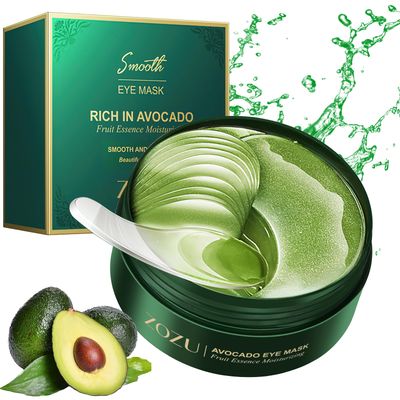 JULYBRO Under Eye Mask, 60 PCS Avocado Vera Under Eye Patches for Dark Circles, Eye Puffiness Dark Circles Treatment,Under Eye Gel Pads, Eye Bags Treatment, Eye Mask Patches Skincare