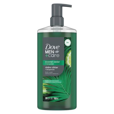 DOVE MEN CARE Body Wash Coastal Cedar to Rebuild Skin in the Shower with Plant-Based Cleansers and Moisturizers 26 oz