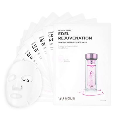 Wonjin Effect EDEL REJUVENATION MASK 1.05 fl Oz10 pieces, Hydrating, Moisturizing, Skin Elasticity, Wrinkle Care, Hyaluronic Acid, Collagen, Centella Asiatica
