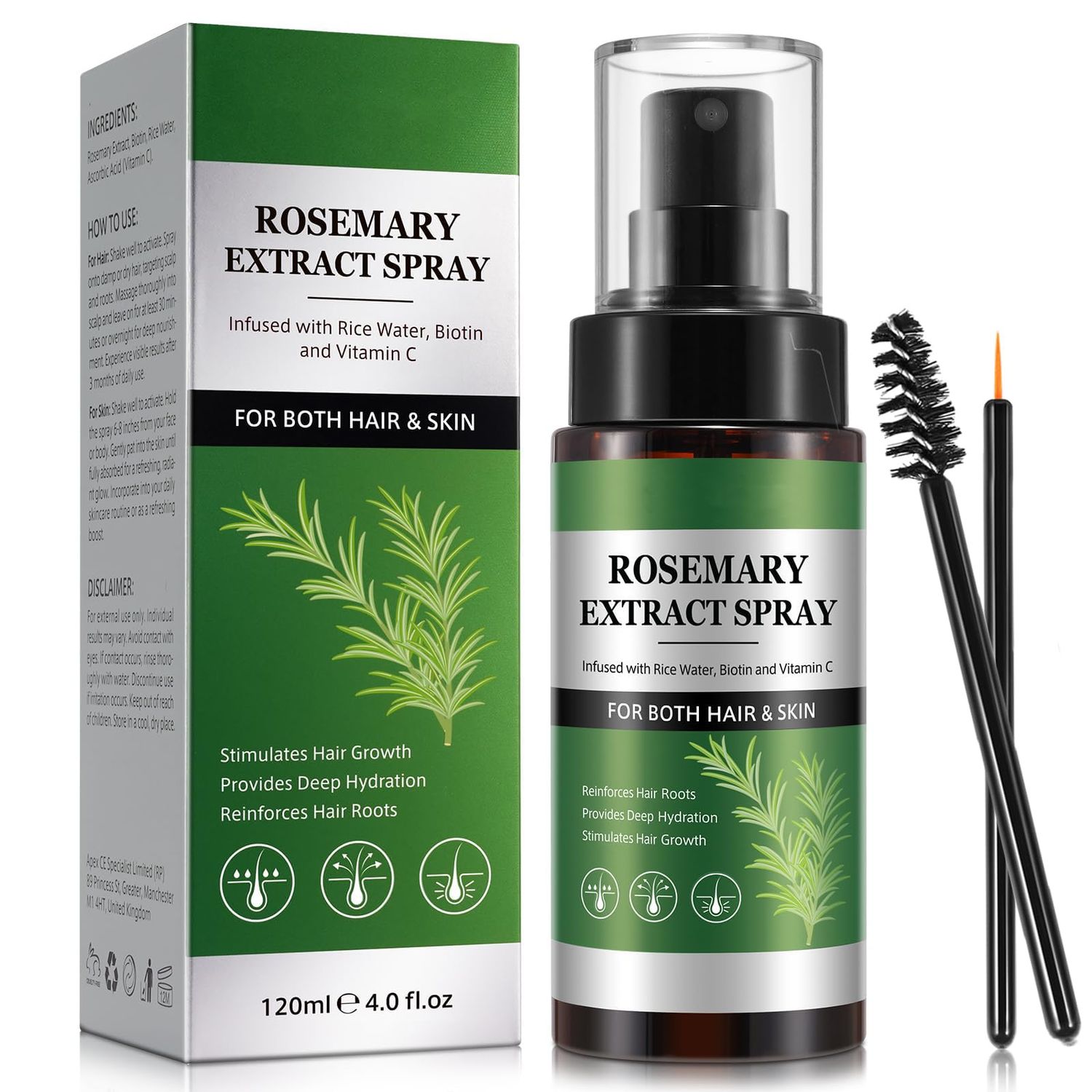 New Rosemary Water Spray for Hair Growth Spray, Rosemary Spray for Hair, Daily Strengthening Mist, Rosemary Root Enhancer, Hair Skin Serum, Strengthen, Moisturize Thicken Naturally