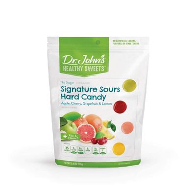 Dr. Johns Sugar Free Candy, Healthy Hard Candy with Zero Sugar, Low Calorie Snacks, Keto Friendly, Vegan, Gluten Free, Signature Sours, 24 Count, 3.85 OZ