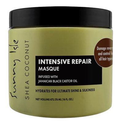Sunny Isle Shea Coconut Intensive Repair Masque 16oz Jamaican Black Castor Oil Infused Deeply Conditions, Repairs, Hydrates, Strengthens Damaged Hair Adds Shine Body