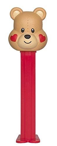 PEZ Valentine Candy Dispenser - Valentine&#39;s Teddy Bear With Candy Refills Valentines Day Gift, Party Favor
