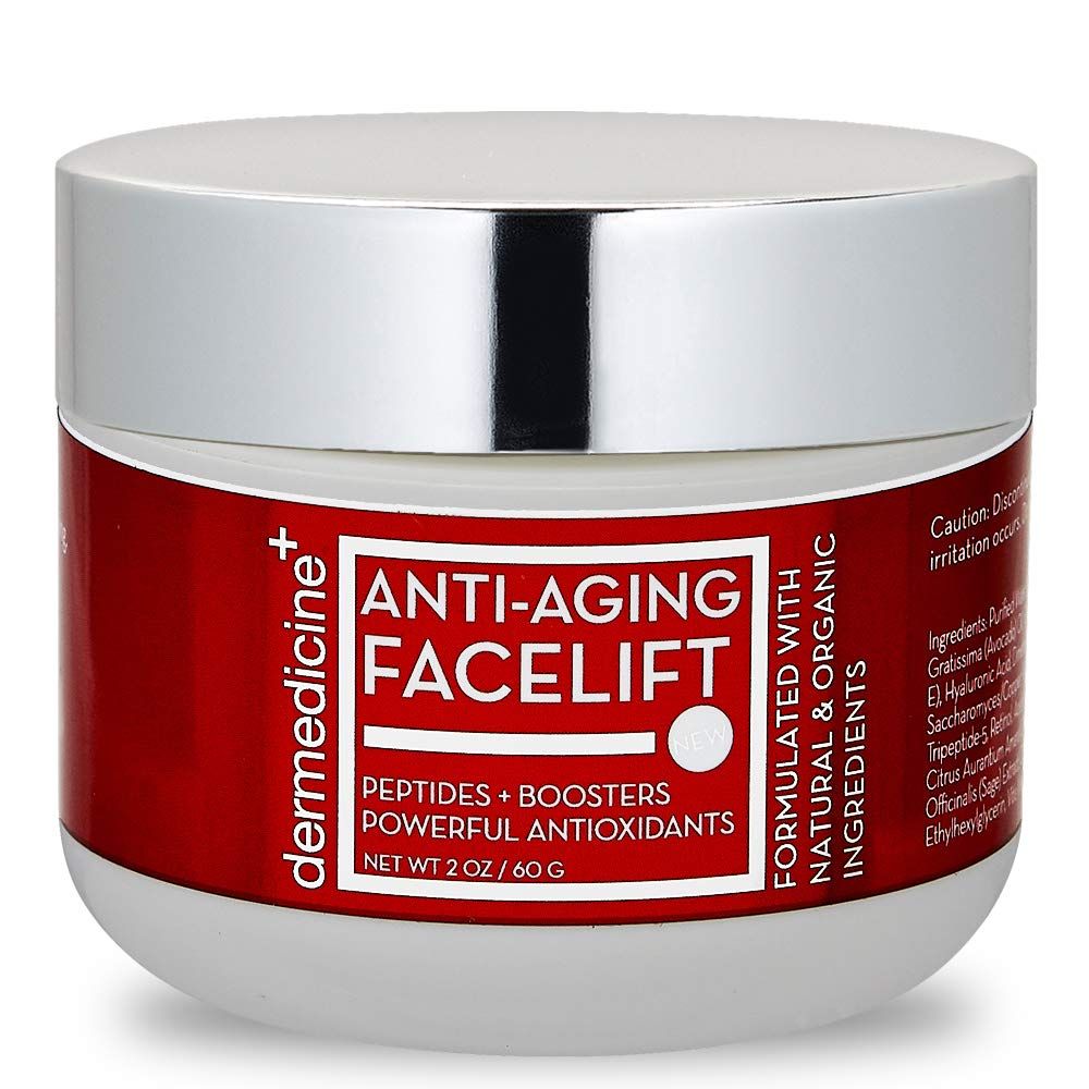 Natural Anti-Aging Facelift Cream for Face Ultimate Moisturizer wRetinol, Peptides, Stem Cells, Hyaluronic Acid, Vitamin E, Grape Seed Helps Smooth Fine Lines, Wrinkles Brightens 2 OZ 60 G