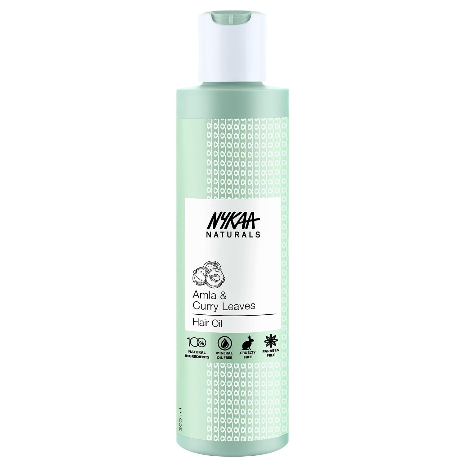 Nykaa Naturals Hair Oil, Amla and Curry, 6.76 oz - Hair Growth Oil for Hair Loss and Thinning - Reduce Breakage and Hair Fall - Safe for Colored Hair