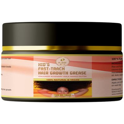 Kid&#39;s Hair Growth Grease with Raw Organic and Pure Batana Extract, Rosemary, Fenugreek, Amla oil Mango Butter. Improve Elasticity. Perfect Curly, coily and straight Hair types. 120 Ml