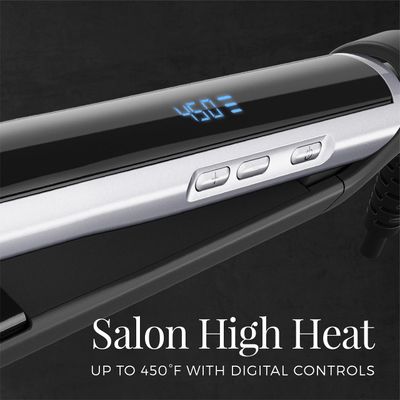 Remington Pearl Pro Ceramic Flat Iron Hair Straightener, 1-inch Floating Plates, Fast 30 Second Heat up, Black White