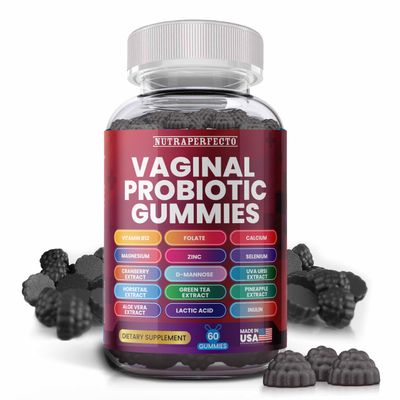 NutraPerfecto Vaginal Probiotic Gummies for Women - BV Yeast Infection Support, pH Balance, Cranberry D-Mannose, Feminine Health, Urinary Vaginal Flora Care