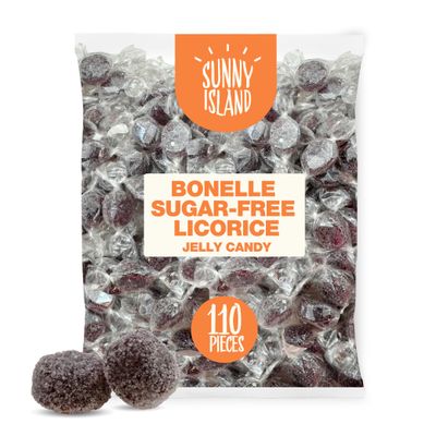 Bonelle Sugar-Free Licorice Jelly Candy 1-Pound Bag, About 110 Pieces Individually Wrapped