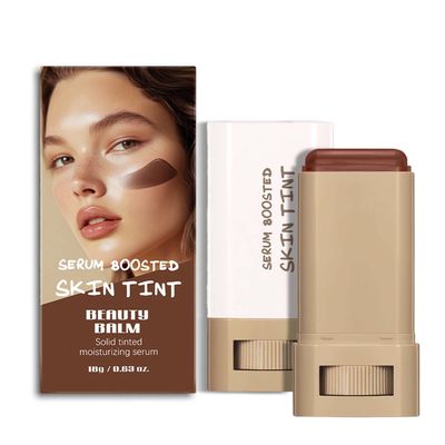 Foundation Stick Beauty Balm Serum Boosted Skin Tint, Solid Tinted Moisturizing Serum Contour Stick Foundation Face Stick for Women, Natural Finish Makeup
