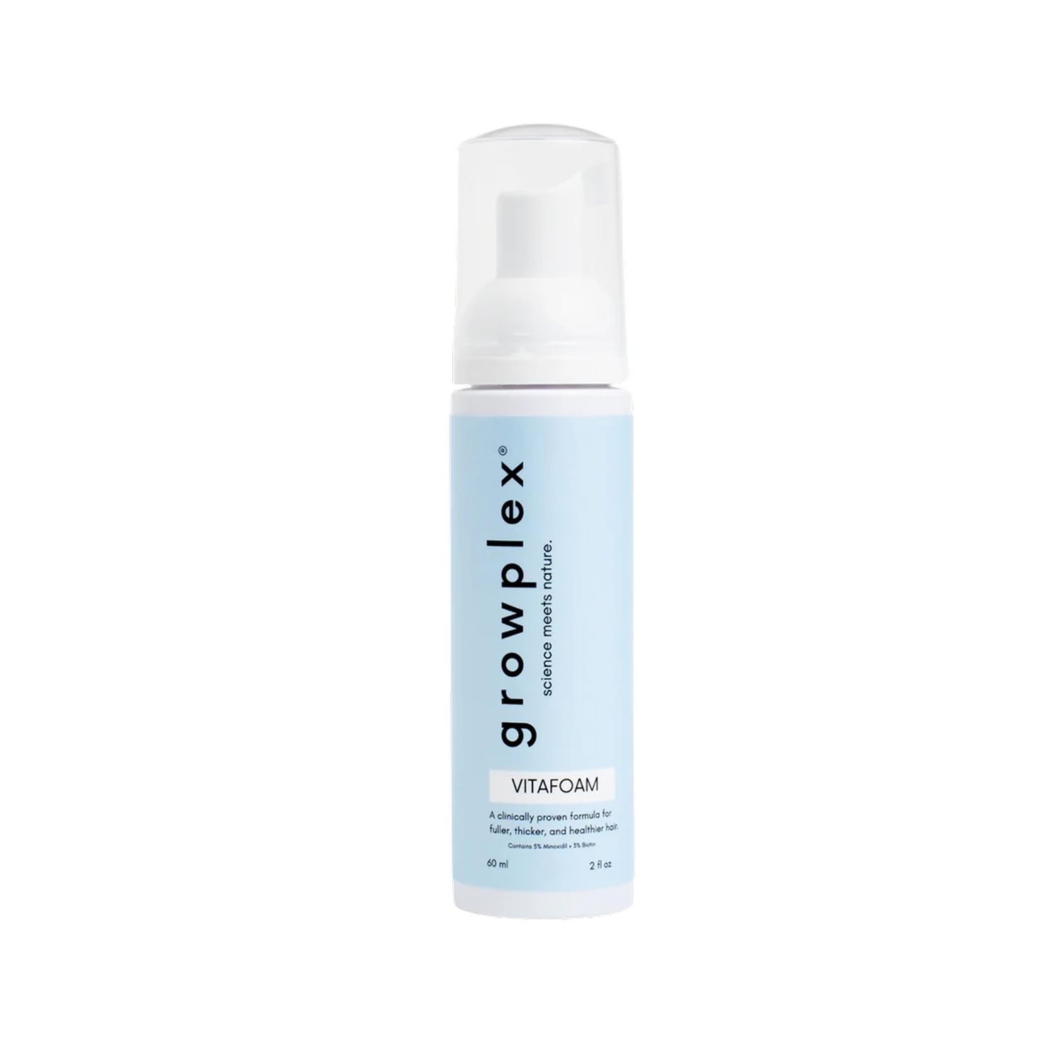 Growplex Vitafoam 5 Minoxidil Foam for Men Women, DHT Blocking Minoxidil for Men Foam, Non-Greasy, Fast-Drying Formula for Hair Regrowth