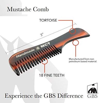 G.B.S Handmade Fine-Toothed Beard Mustache Comb Unbreakable Fine-Toothed hair comb and Moustache