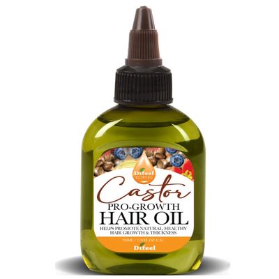 Difeel Essentials Pro-Growth Castor Hair Oil 2.5 oz. - Natural Castor Oil for Hair Growth made with 100 Natural Essential Oil