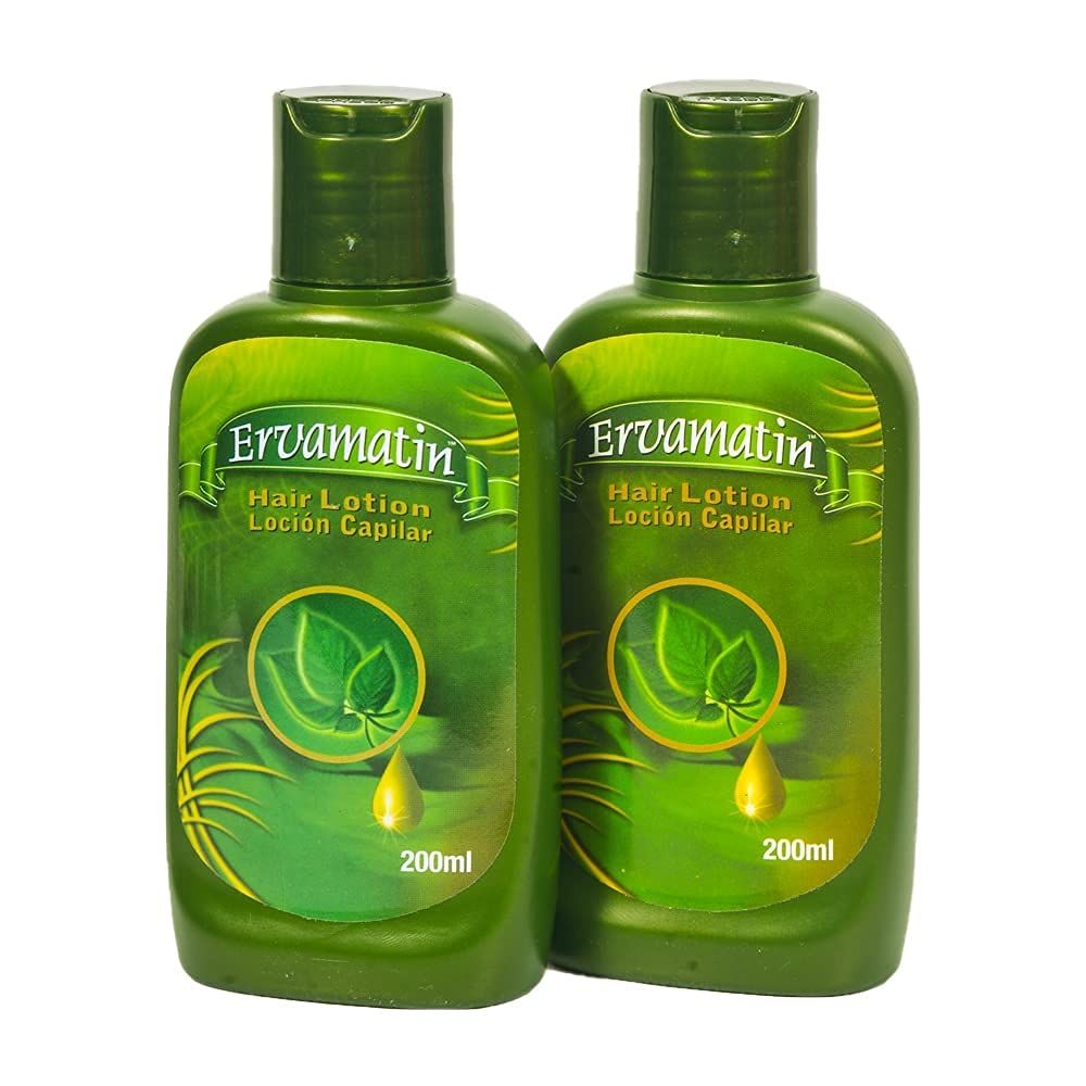 Ervamatin Hair Lotion - Natural Formula that Thickens, Strengthens Restores Hair, Targets Appearance of Thinning, Nourishes Revitalizes All Hair Types - Pack of 2 x 200ml