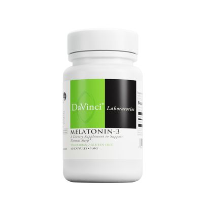 Davinci Labs Melatonin-3 - Sleep Supplement Antioxidant Immunity Support with 3 mg Melatonin - Vegetarian - Gluten Free - 60 Capsules