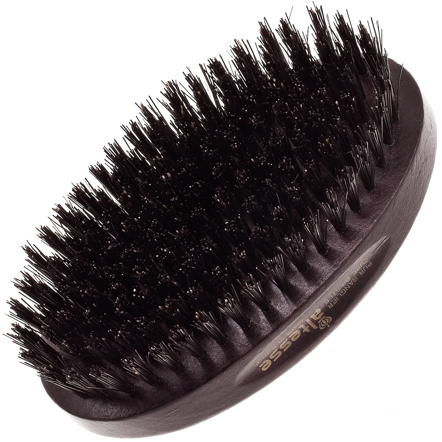 Altesse 1319P Military Brush Boar Bristle Hair Brush for Men Beard and Mustache Beard Dark Beechwood Hard Military Brush for Men with 9 Rows of 100 Firm Natural Bristle Hair Brush Handmade In France