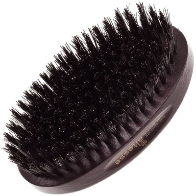 Altesse 1319P Military Brush Boar Bristle Hair Brush for Men Beard and Mustache Beard Dark Beechwood Hard Military Brush for Men with 9 Rows of 100 Firm Natural Bristle Hair Brush Handmade In France