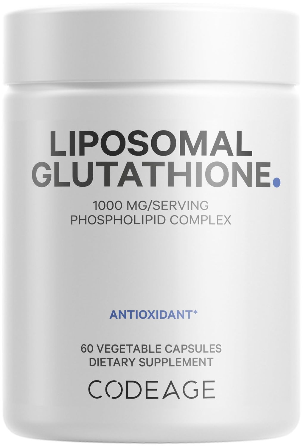 Codeage Liposomal Glutathione 1000 mg Supplement, High-Potency Reduced L-Glutathione - Liposomal Delivery - Phospholipids - Non-GMO, Gluten-Free - 60 Capsules