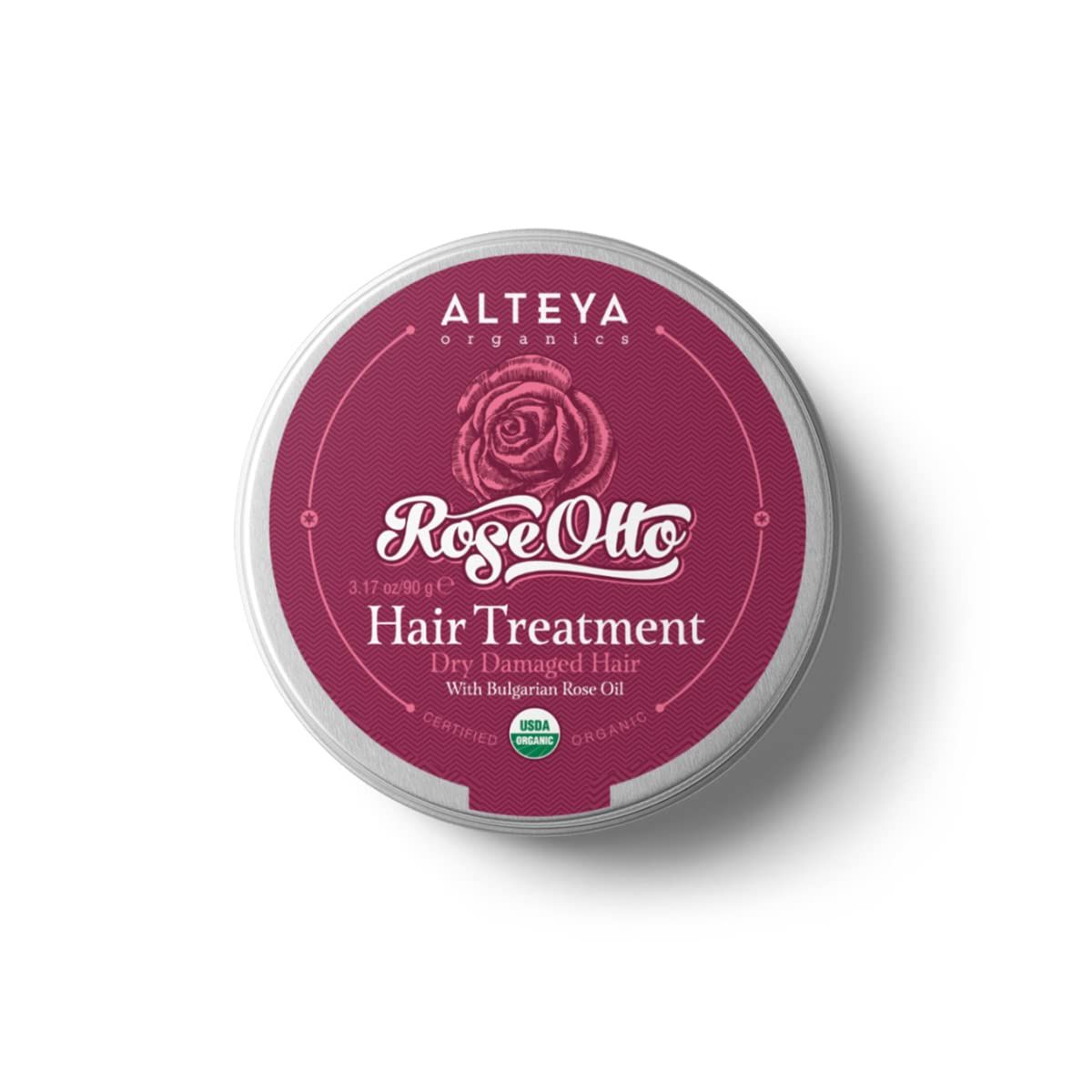 Alteya Organics Rose Hair Treatment 3.17 oz90g - USDA Certified Organic Pure Natural Nourishing and Stimulating Hair Treatment and Conditioner - Based on Therapeutic Grade Rose Oil (Rosa Damascena)
