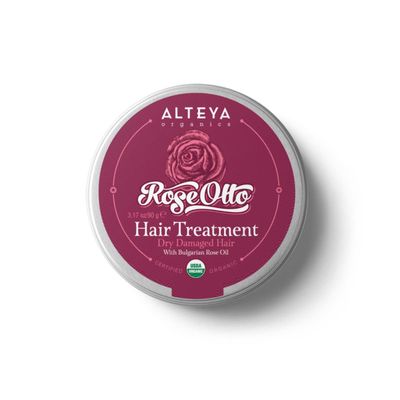 Alteya Organics Rose Hair Treatment 3.17 oz90g - USDA Certified Organic Pure Natural Nourishing and Stimulating Hair Treatment and Conditioner - Based on Therapeutic Grade Rose Oil (Rosa Damascena)