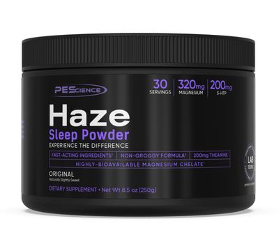 PEscience Haze Sleep Powder, Unflavored, Sleep Support with 5-HTP and Magnesium Glycerophosphate, 30 Servings, Melatonin-Free