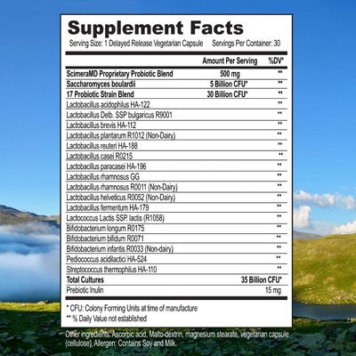 ScimeraMD Asprega Probiotic Prebiotic Supplement for Digestive Health and Immune System Support, 35 Billion CFUs, 30 CT