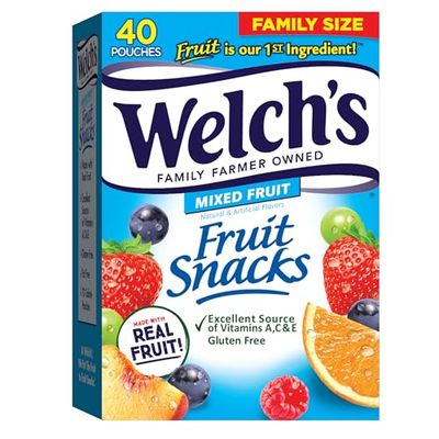Welch&#39;s Fruit Snacks, Mixed Fruit Snack Box, Gluten Free, 0.8oz Snack Packs (Pack of 40)