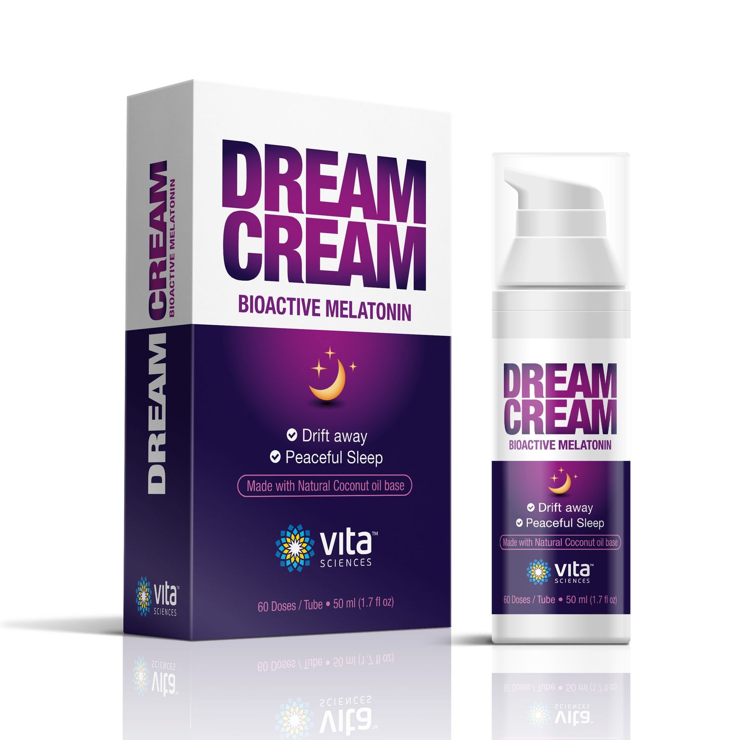 Vitasciences Dream Cream Melatonin 3mg - The Best Natural Sleep Aid, Topical Sleep Cream is a Safe Alternative to Sleeping Pills. Fragrance-Free Lotion