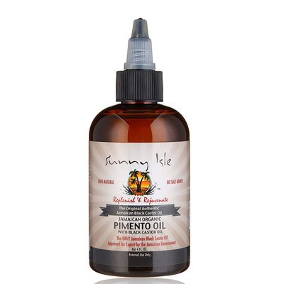 Sunny Isle Jamaican Organic Pimento Oil with Black Castor Oil 4oz Formulated to Nourish the Scalp, Condition and Strengthen Hair Traditional Body Rub for Muscle Pain