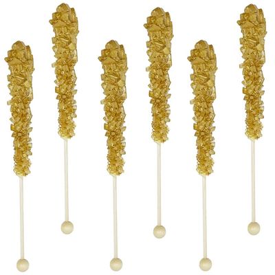 Fruidles Golden Brown Rock Candy Lollipops Pops Candy Suckers, Funnel Cake Flavor, Individually Wrapped, 6.25&quot; (Pack of 6)
