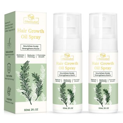 Hair Growth Oil Spray with Rosemary Batana Oil Biotin Caffeine for Hair Growth Spray Anti Hair Loss Repair of Sparse Hair for Women Men 2 Bottles 2 FL OZ Each