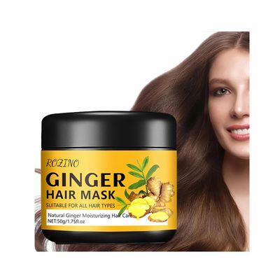BSMKCL Ginger Silky Hair Mask Improves Dry Frizzy Hair, Natural Ginger Moisturizing Hair Care, Steam-Free Essence Ginger Conditioner for All Hair Types (50g1.75fl.oz)