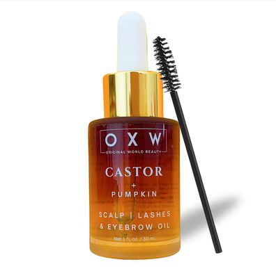 OXW Beauty Castor Oil Pumpkin Seed Oil Blend - Scalp Stimulator Hair Growth Oil - Nourishing Treatment Facial Oil - Organic Virgin Hexane Free Cold Pressed Glass Bottle - Handcrafted All Natural