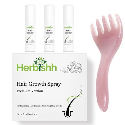 Herbishh Hair Serum Trio: Vegan, Lightweight Formula for Hair Thickening on All Hair Types Convenient Application Unscented Infused with Ginger, Argan, Jojoba Apricot Oils