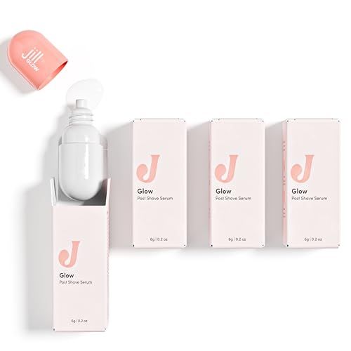 Jill Glow Dermaplane Post Shave Serum Jojoba Oil, Hyaluronic Acid, Niacinamide Serum, Aloe Vera Nourishing, Healing, Youthful, Radiant Facial Moisturizer 4 Pack for 4 Shaves